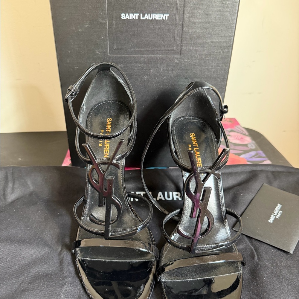 Saint Laurent Black Patent Leather Heels